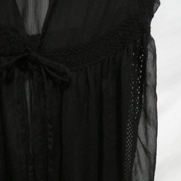 ATMOSPHERE | large | Black Sheer Sleeveless Nightgown With Tie Waist - Picture 10 of 16